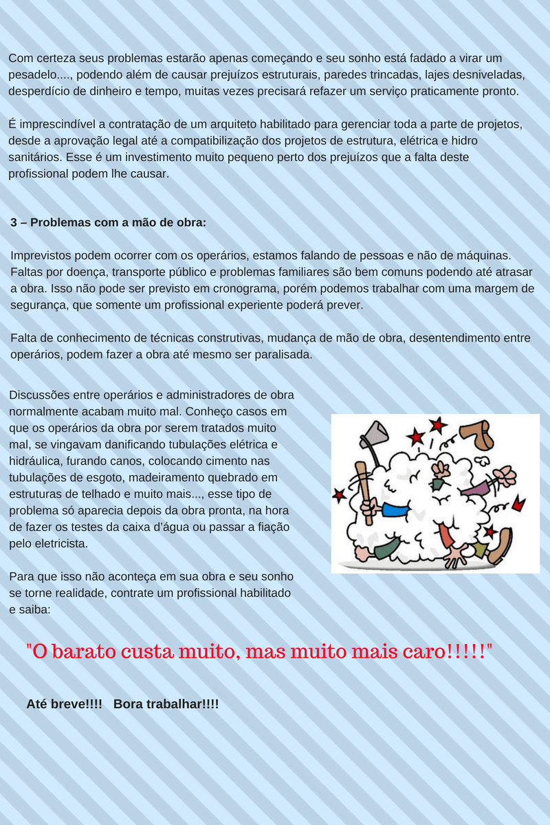3 principais motivos de problemas numa obra - parte 3